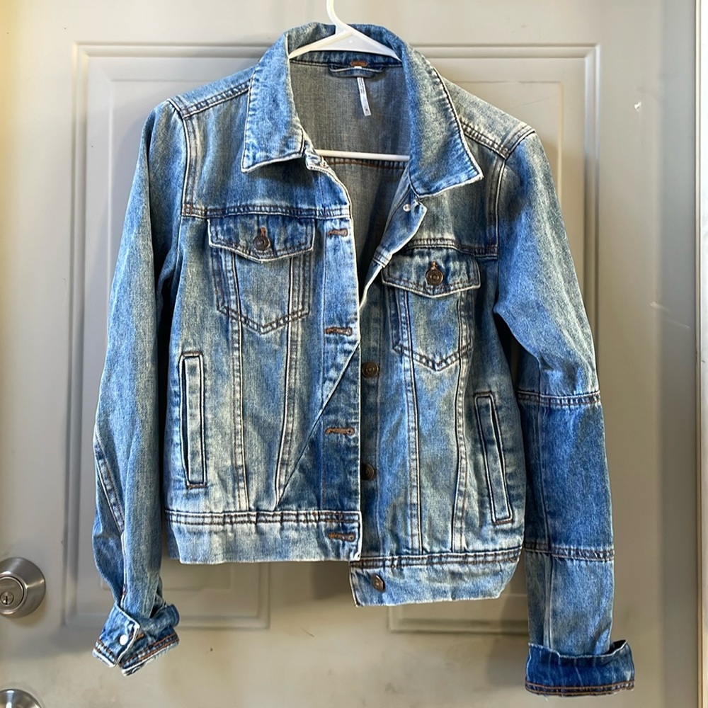 Free People patchwork denim jacket